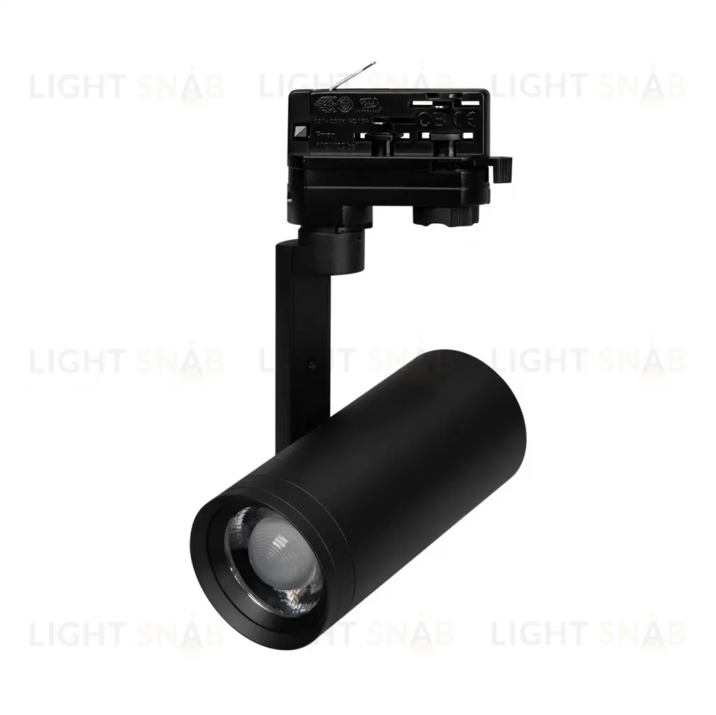 Трековый трехфазный светильник Arlight LGD-URANUS-4TR-R65-10W Warm3500-MIX (BK, 20-50 deg, side holder, 230V) (IP20 Металл) 055806 055806