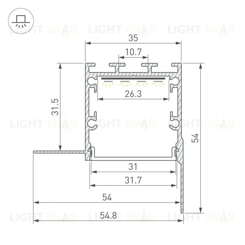 Профиль Arlight LINIA32-FANTOM-EDGE-2000 ANOD (Алюминий) 056263 056263