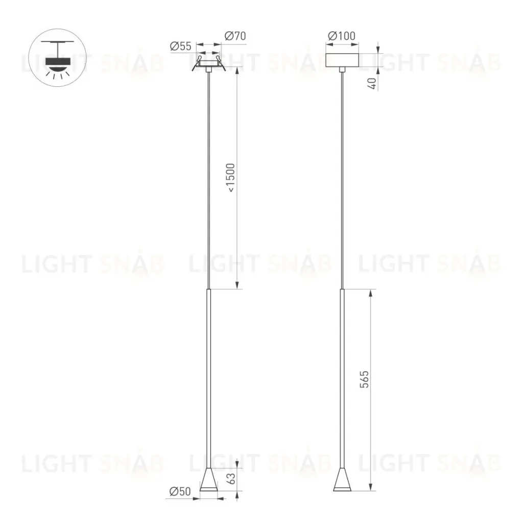 Подвесной светильник Arlight SP-RINAR-HANG-L565-5W Warm3000 (BK, 36 deg, 230V) (IP20 Металл) 059323 059323