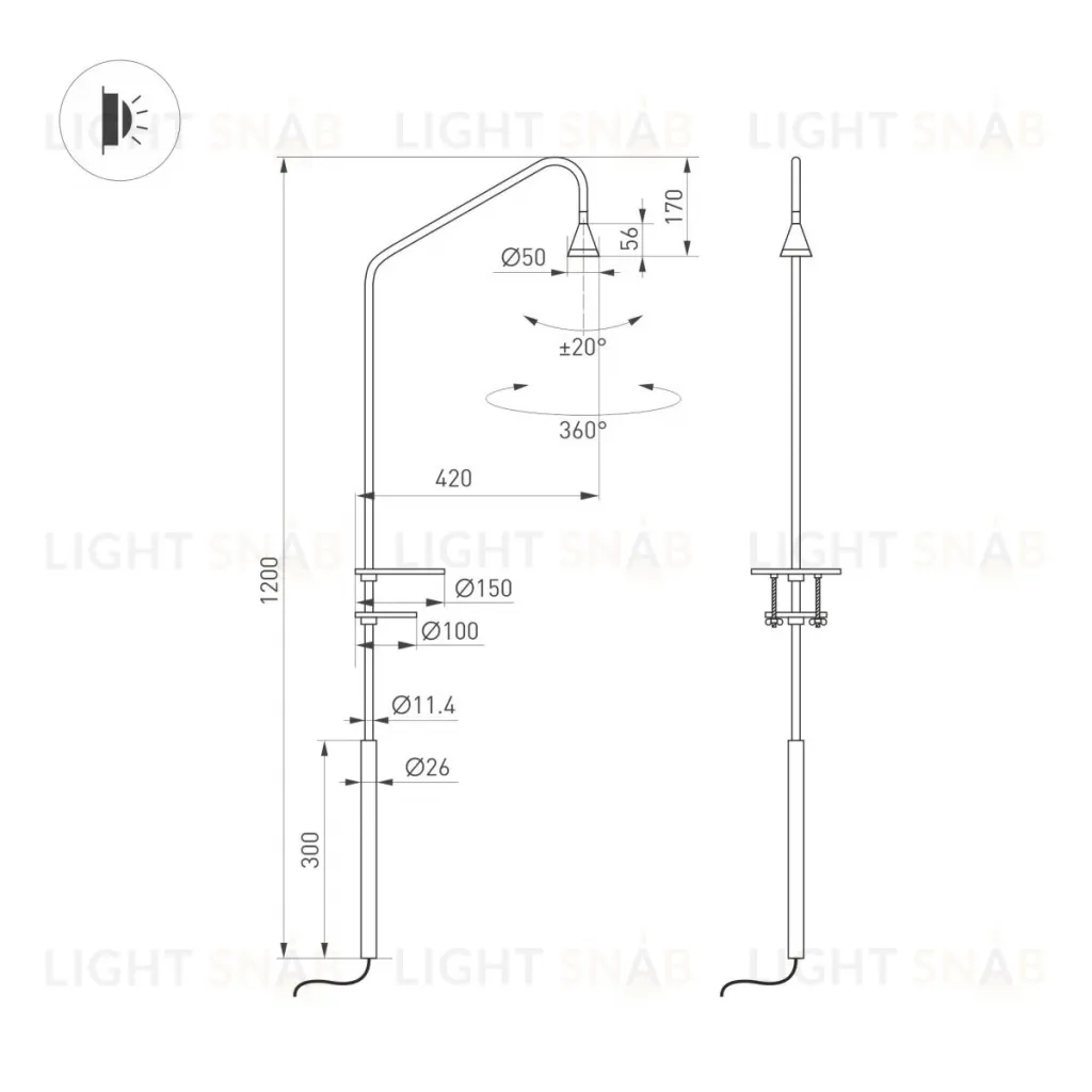Настольная лампа Arlight SP-RINAR-TAB-5W Warm3000 (BK, 36 deg, 230V) (IP20 Металл) 059324 059324