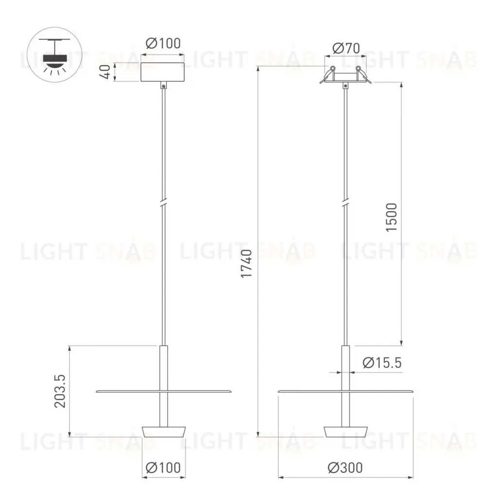 Подвесной светильник Arlight  SP-CAMPANA-HANG-D300-9W Warm3000 (BK, 130 deg, 230V) (IP20 Металл) 059595 059595