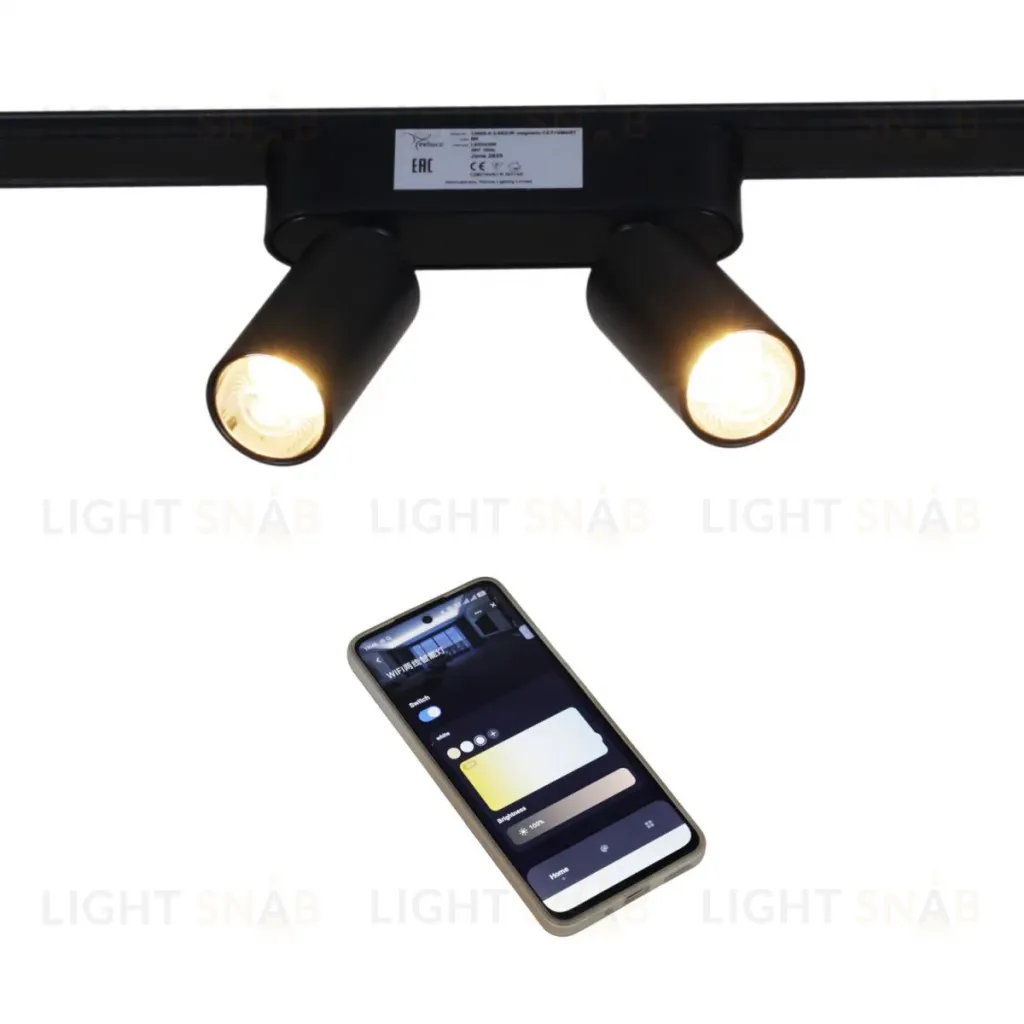 Трековый магнитный светильник (CCT+SMART) Reluce 13005-9.3-002UR magnetic LED2x5W BK CCT+SMART 13005-9.3-002UR magnetic LED2x5W BK CCT+SMART