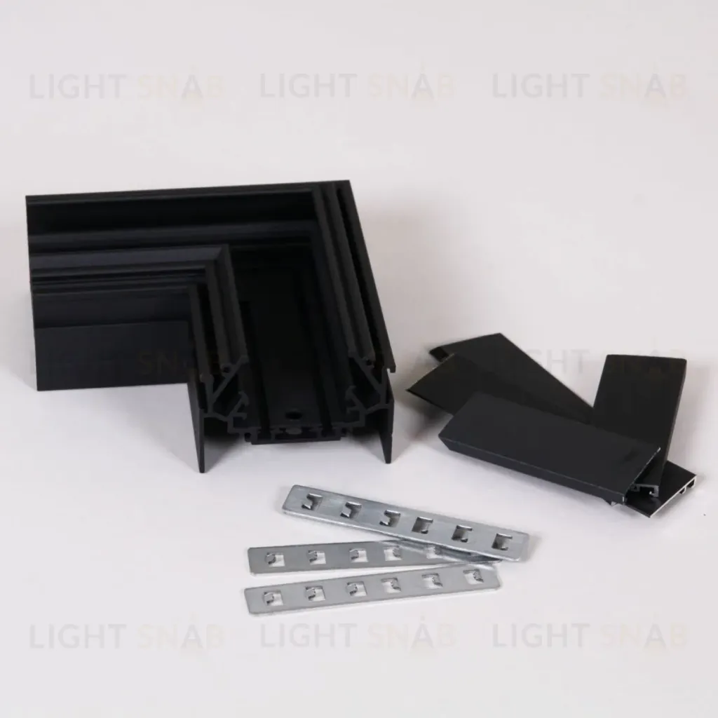 Магнитный шинопровод для натяжных потолков (гарпун) Reluce RL 06301 corner connector BK RL 06301 corner connector BK
