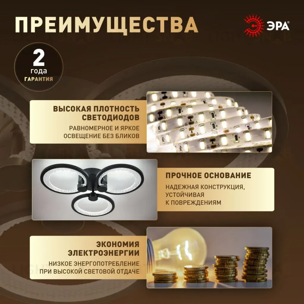 Потолочный светильник Эра Модерн Odry CLL-1-46W 3K-6,5K RC BK Б0069750