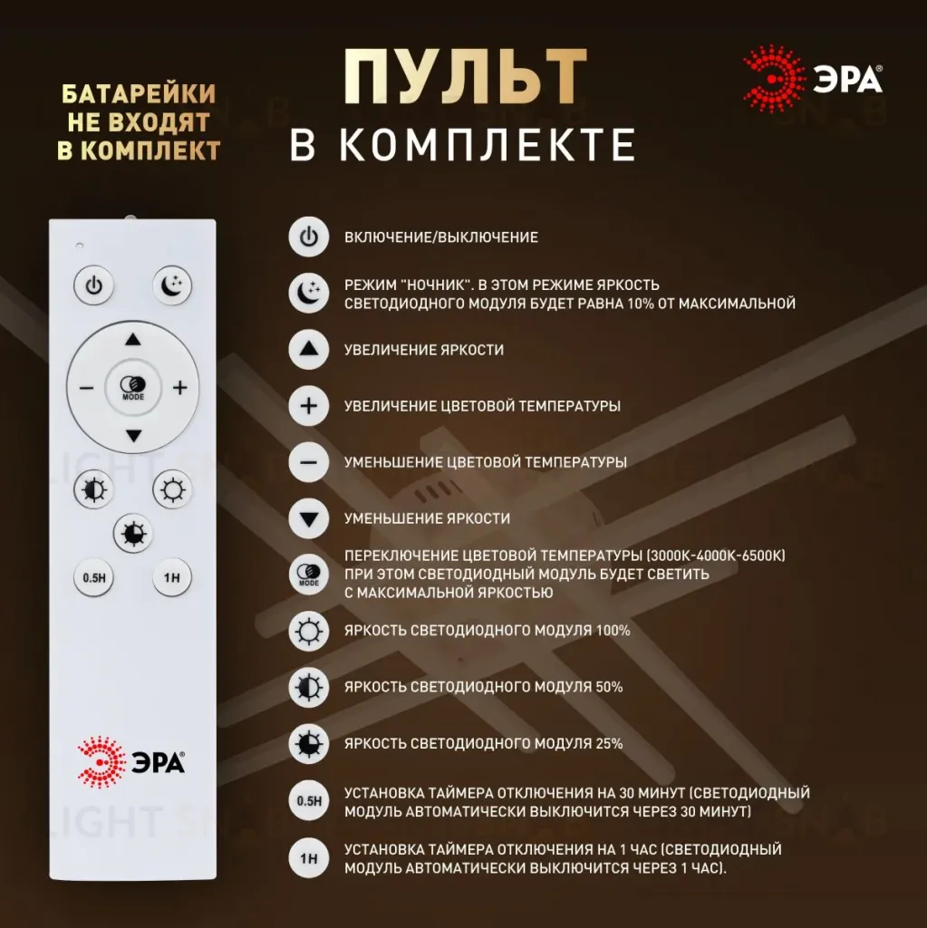 Потолочный светильник Эра Модерн Nora CLL-1-109W 3K-6,5K RC WH Б0069760