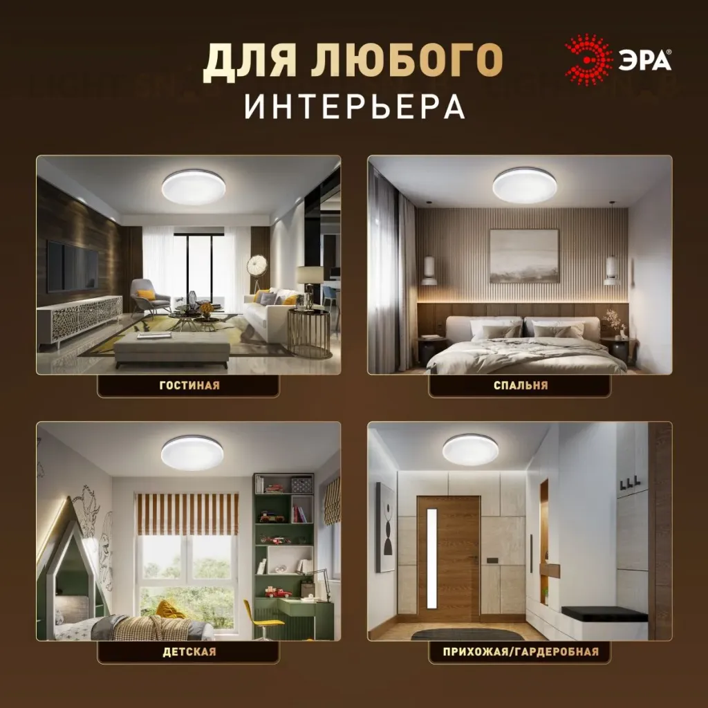 Потолочный светильник Эра Классик без ДУ SPB-6 WH 18W-4K Slim Night SKY Б0069778