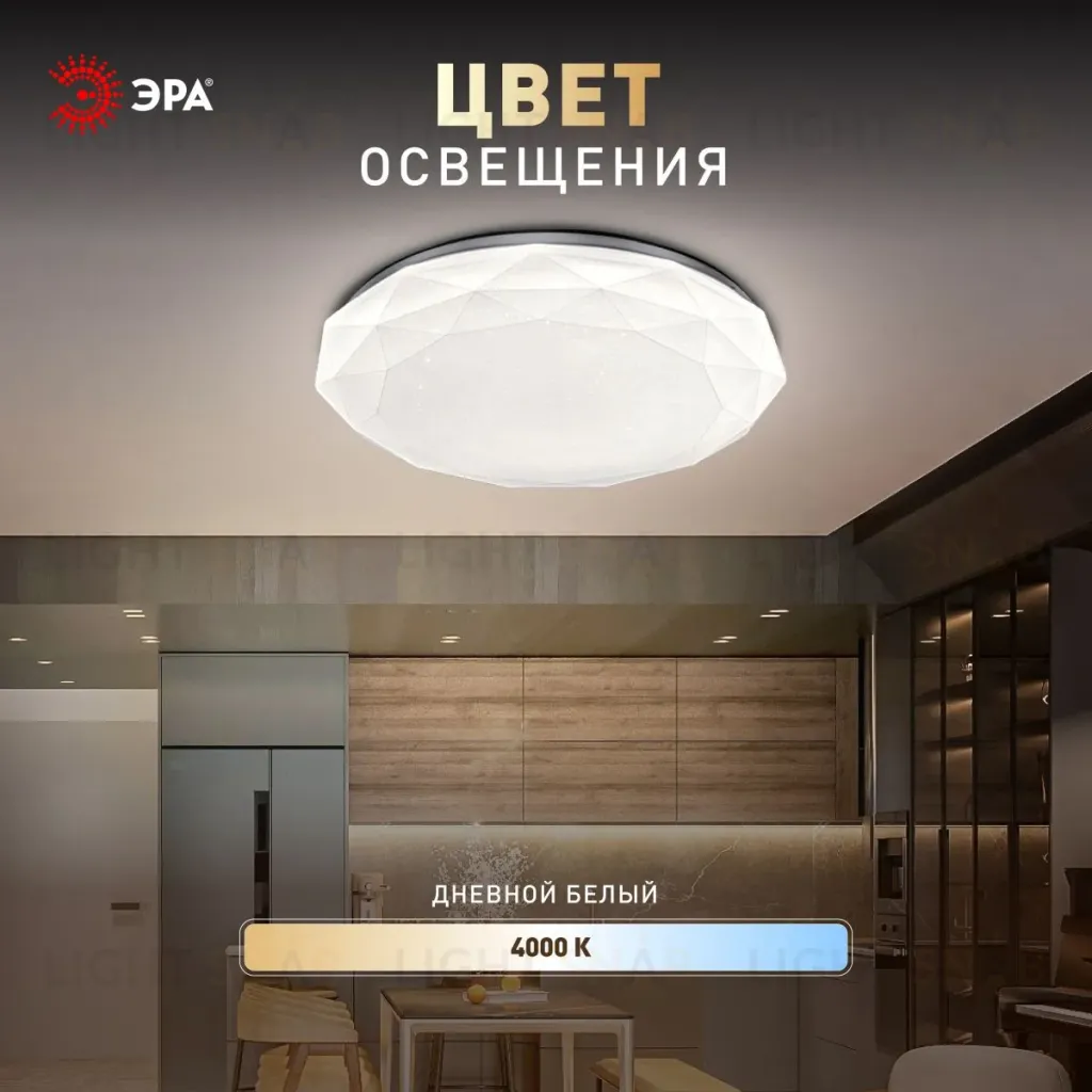 Потолочный светильник Эра Классик без ДУ SPB-6 WH 36W-4K Slim Sparkle Б0069789