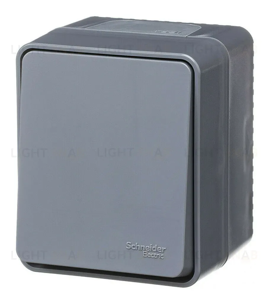 Выключатель кнопочный 1-клавишный 10 АХ Systeme Electric AtlasDesign Profi54 Наруж Антрацит ATN544015 ATN544015