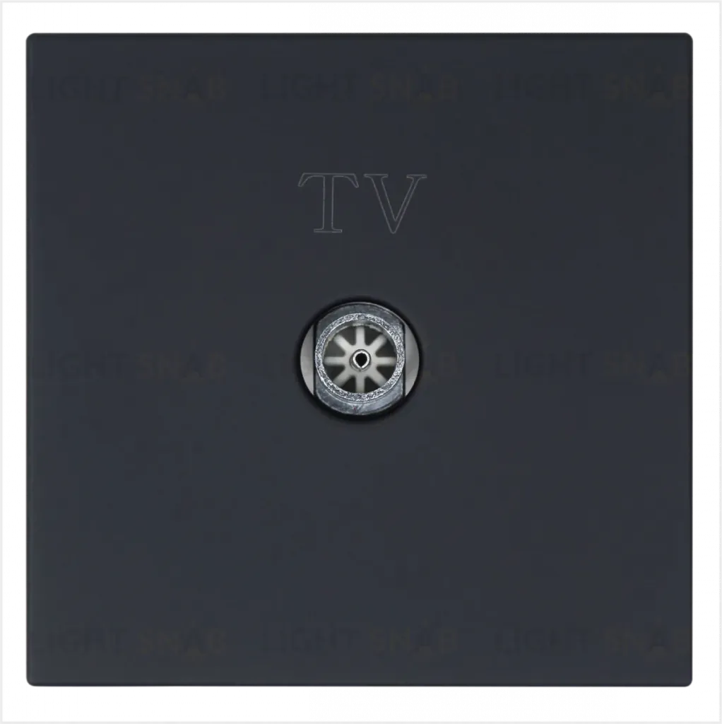 Розетка TV Φ9.5mm оконечная с накладкой, цвет Черный матовый (soft touch) Jasmart FD6001PBM FD6001PBM