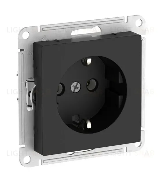 Розетка с заземлением, 16А, мех., быстрозажим. клем. Systeme Electric AtlasDesign Карбон ATN001043S ATN001043S