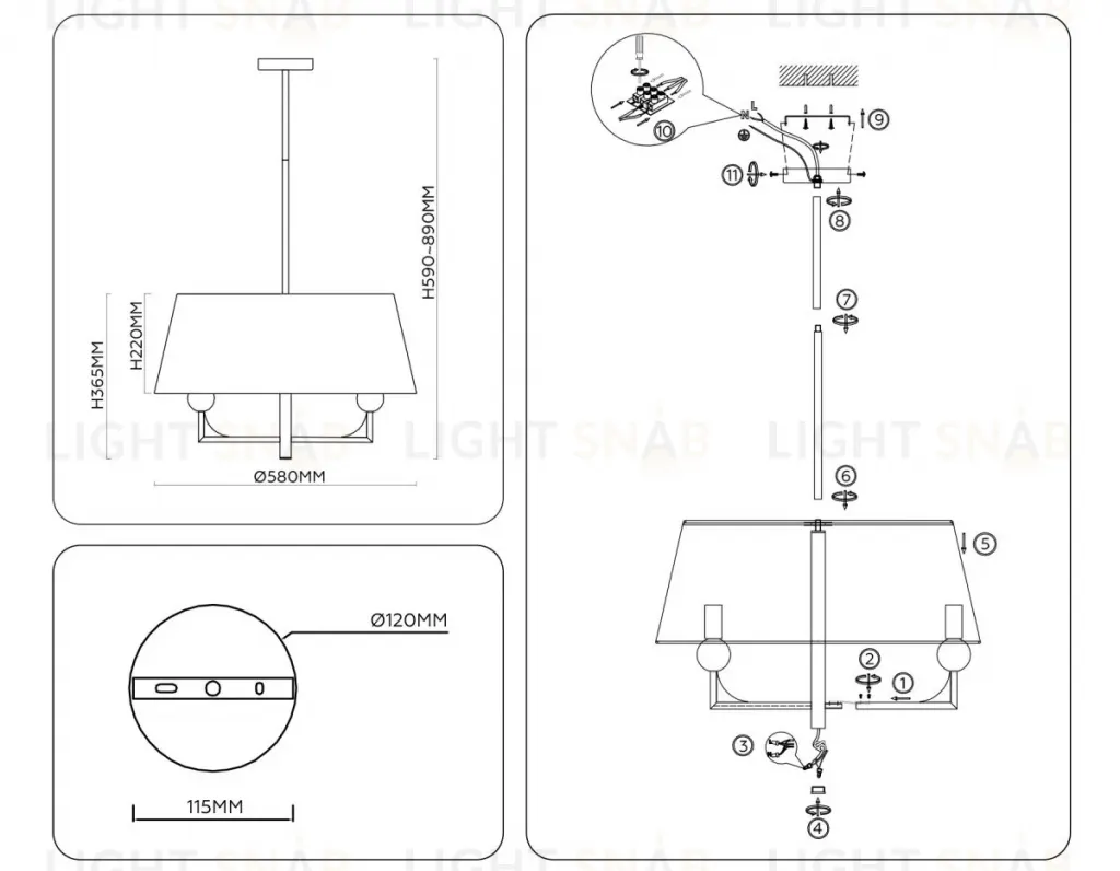 Люстра на штанге Ambrella Light High Light Classic LH75150 LH75150