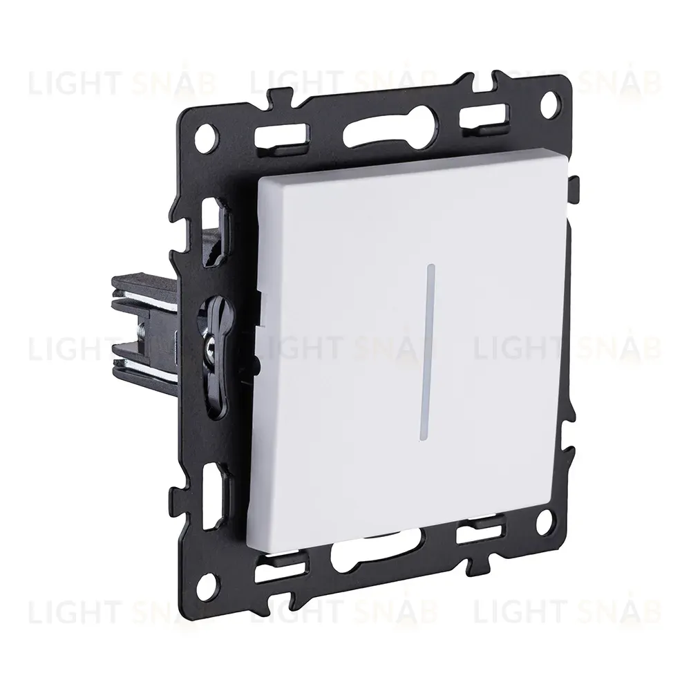 Выключатель 1-клавишный 10А/250В с LED подсветкой, белый Kollinger Asthetik AS-007WH AS-007WH