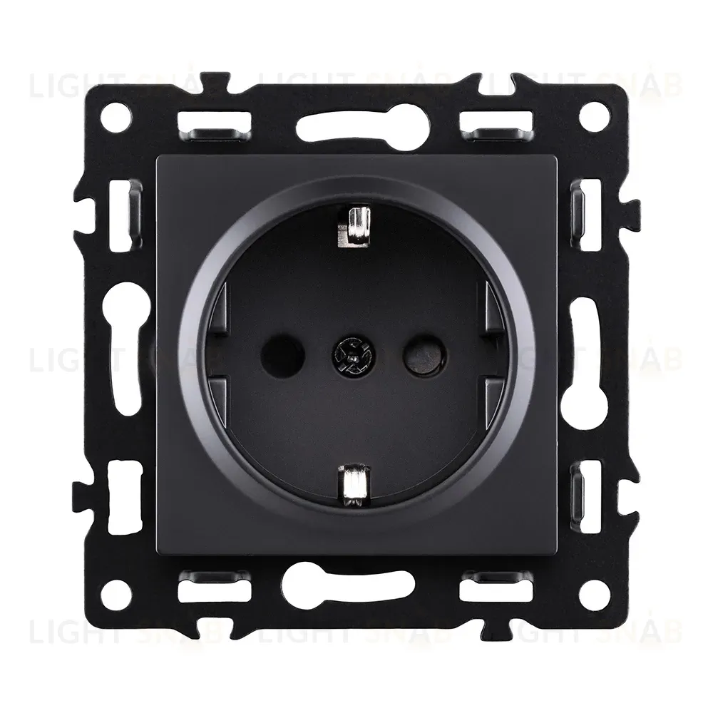 Розетка штепсельная SCHUKO 16A/250 В, черный Kollinger Asthetik AS-014BK AS-014BK
