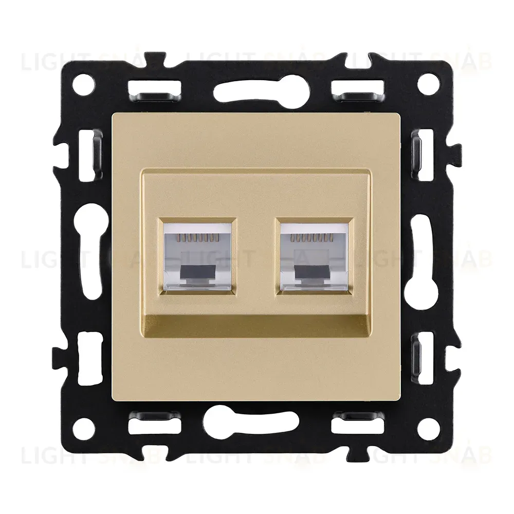 Розетка двойная Ethernet RJ45 Cat.6, золотой Kollinger Asthetik AS-018GD AS-018GD