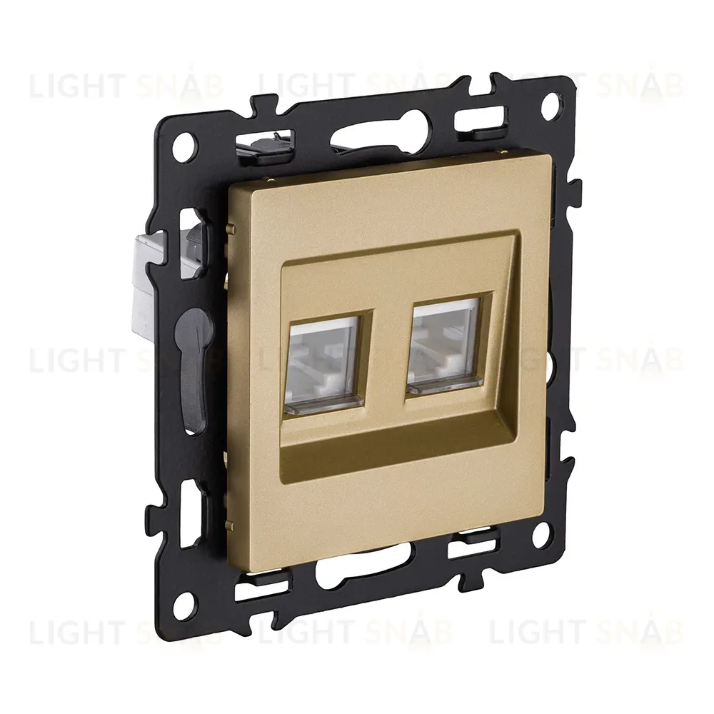Розетка двойная Ethernet RJ45 Cat.6, золотой Kollinger Asthetik AS-018GD AS-018GD
