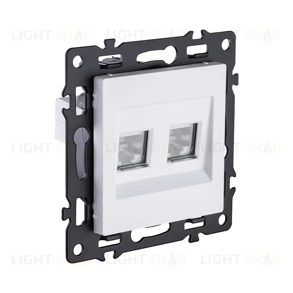 Розетка двойная Ethernet RJ45 Cat.6, белый Kollinger Asthetik AS-018WH AS-018WH