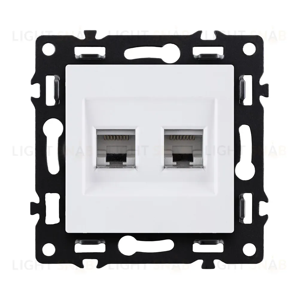 Розетка двойная Ethernet RJ45 Cat.6, белый Kollinger Asthetik AS-018WH AS-018WH