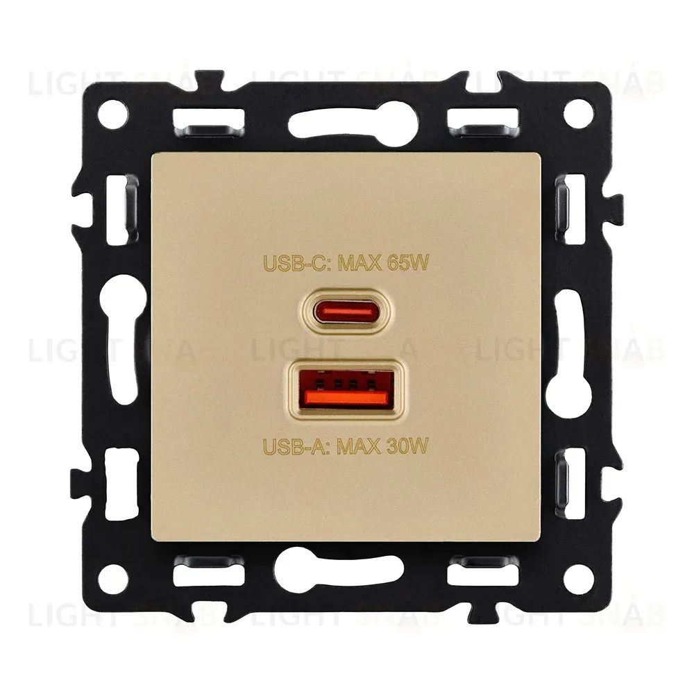 Розетка USB A+C 65W, золотой Kollinger Asthetik AS-024GD AS-024GD