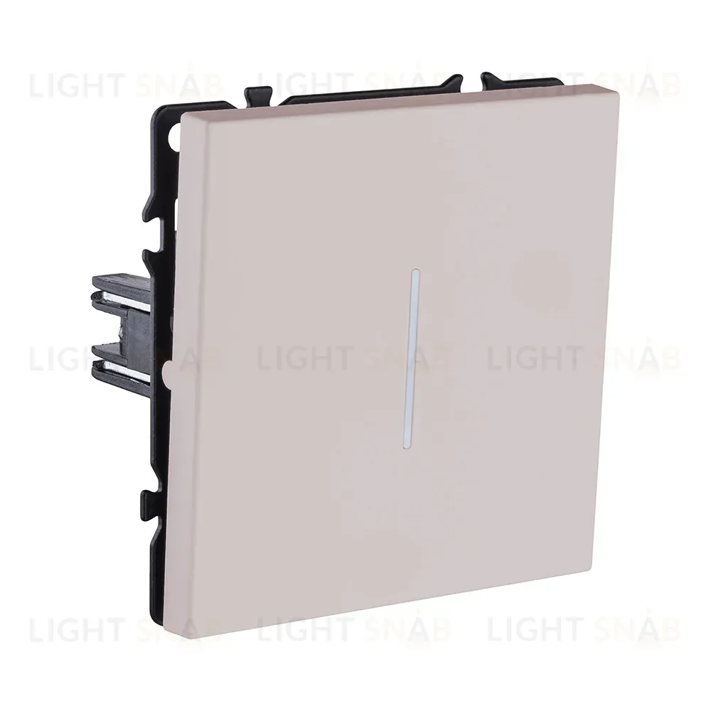 Выключатель 1-клавишный 10А/250В с LED подсветкой, кашемир матовый Kollinger Eclipse EC-007CM EC-007CM