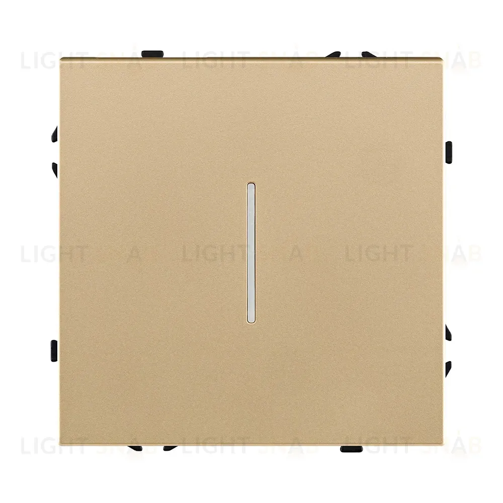 Выключатель 1-клавишный 10А/250В с LED подсветкой, золотой Kollinger Eclipse EC-007GD EC-007GD