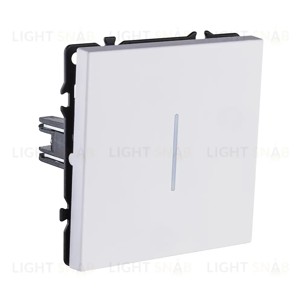 Выключатель 1-клавишный 10А/250В с LED подсветкой, белый глянцевый Kollinger Eclipse EC-007WG EC-007WG
