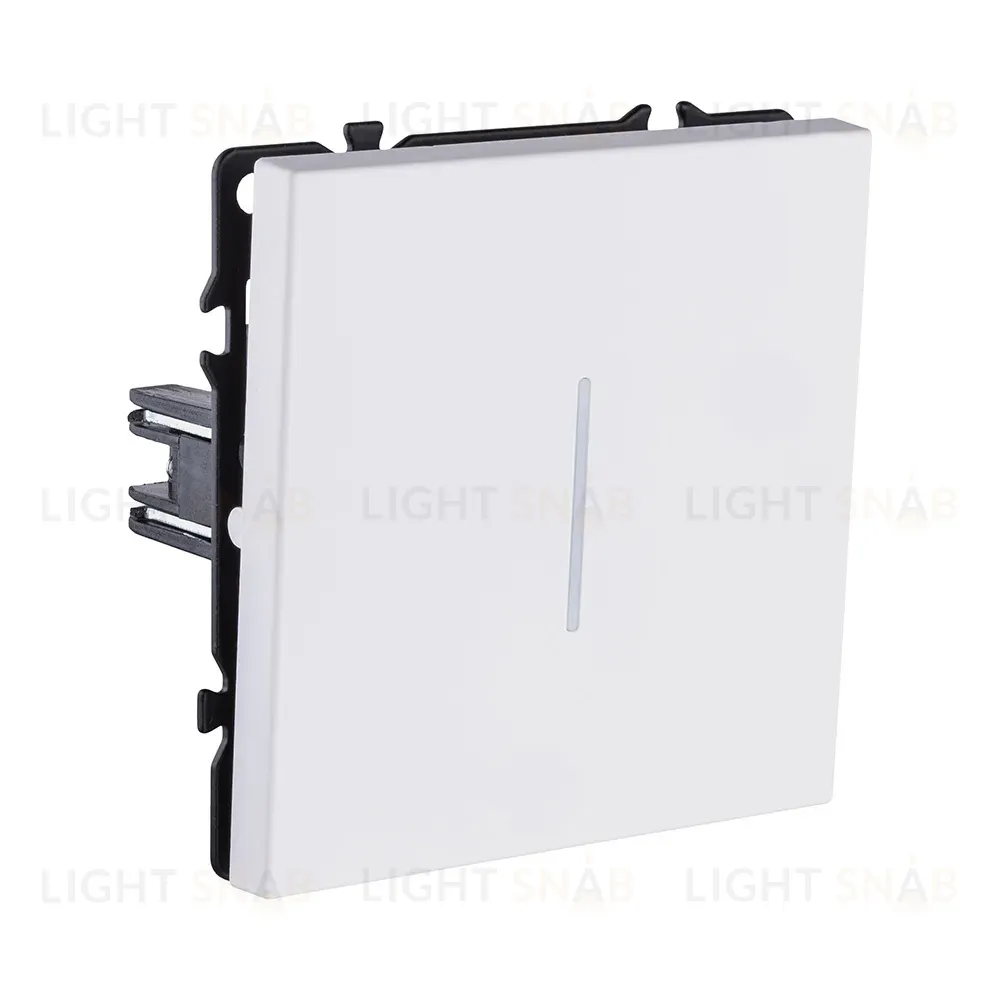 Выключатель 1-клавишный 10А/250В с LED подсветкой, белый матовый Kollinger Eclipse EC-007WH EC-007WH