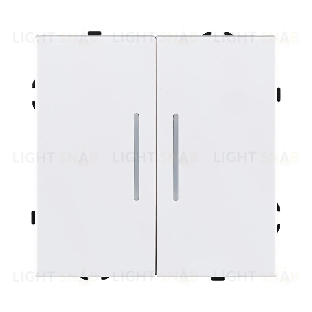 Выключатель 2-клавишный проходной 10А/250В с LED подсветкой, белый матовый Kollinger Eclipse EC-011WH EC-011WH