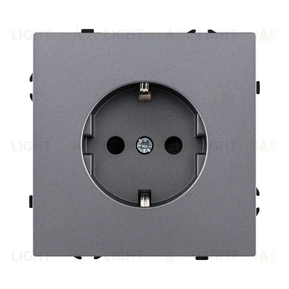 Розетка штепсельная SCHUKO 16A/250 В, серый Kollinger Eclipse EC-014GY EC-014GY