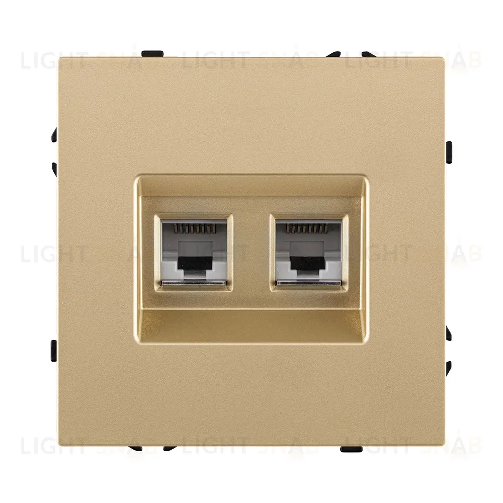 Розетка двойная Ethernet RJ45 Cat.6, золотой Kollinger Eclipse EC-018GD EC-018GD