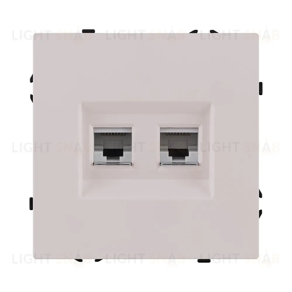 Розетка двойная Ethernet RJ45 Cat.6, кашемир матовый Kollinger Eclipse EC-018CM EC-018CM