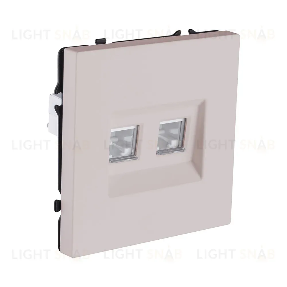 Розетка двойная Ethernet RJ45 Cat.6, кашемир матовый Kollinger Eclipse EC-018CM EC-018CM