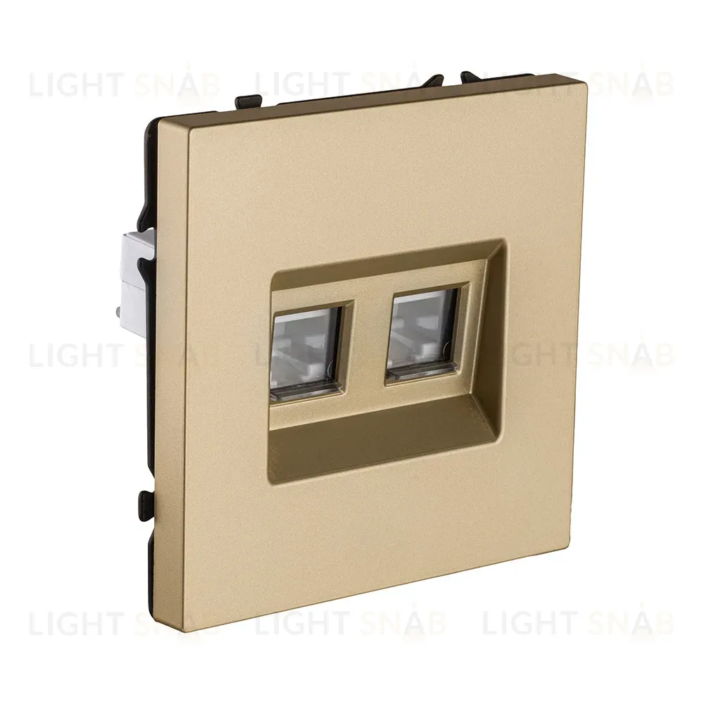 Розетка двойная Ethernet RJ45 Cat.6, золотой Kollinger Eclipse EC-018GD EC-018GD