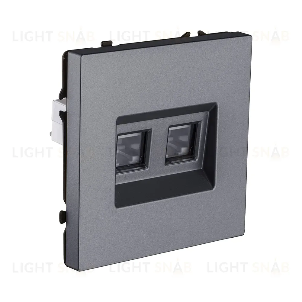 Розетка двойная Ethernet RJ45 Cat.6, серый Kollinger Eclipse EC-018GY EC-018GY