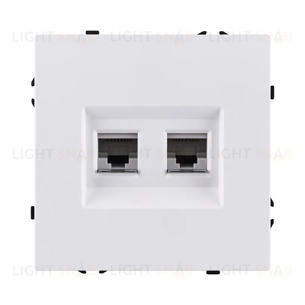 Розетка двойная Ethernet RJ45 Cat.6, белый глянцевый Kollinger Eclipse EC-018WG EC-018WG