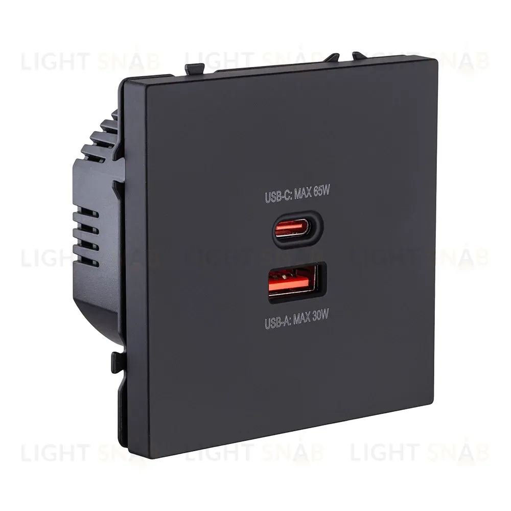 Розетка USB A+C 65W, черный матовый Kollinger Eclipse EC-024BK EC-024BK