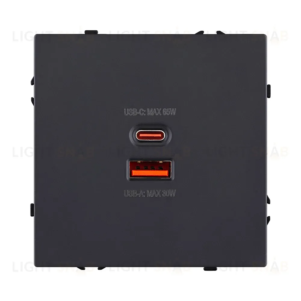 Розетка USB A+C 65W, черный матовый Kollinger Eclipse EC-024BK EC-024BK