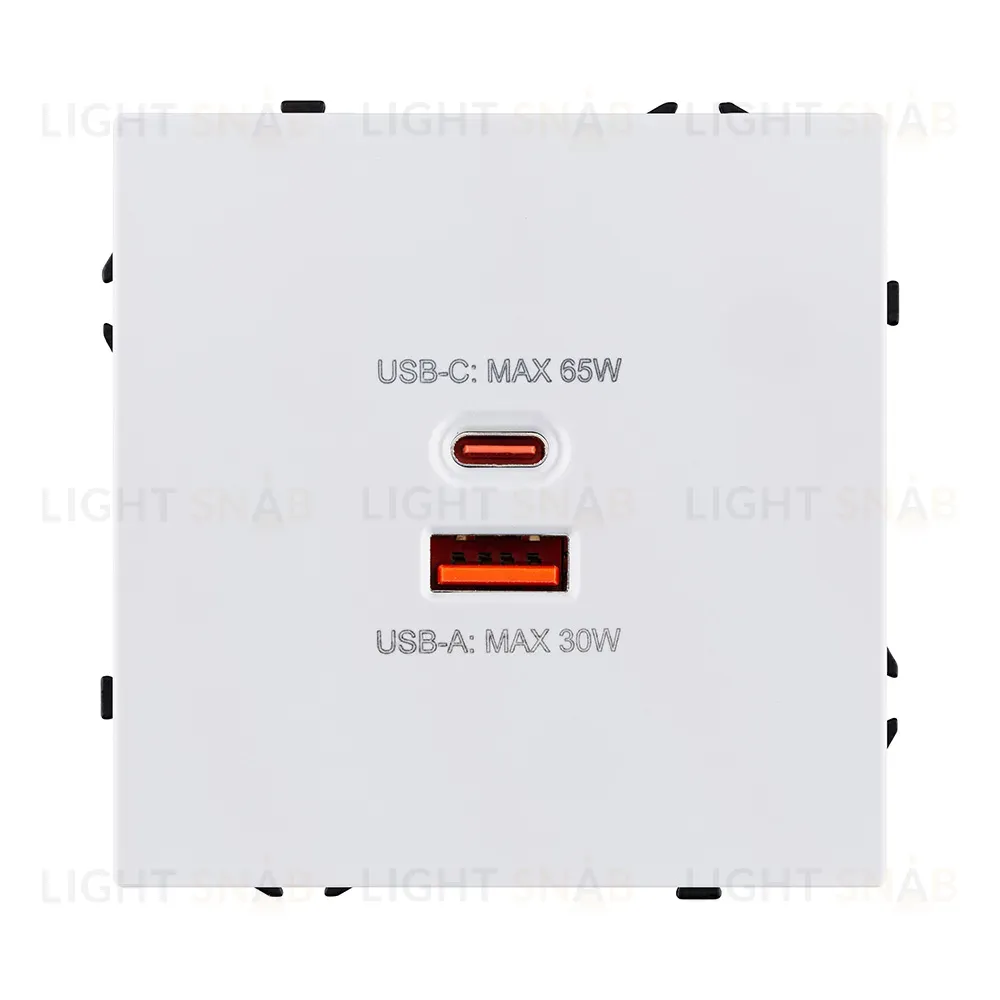 Розетка USB A+C 65W, белый глянцевый Kollinger Eclipse EC-024WG EC-024WG