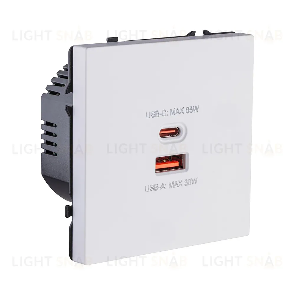Розетка USB A+C 65W, белый глянцевый Kollinger Eclipse EC-024WG EC-024WG