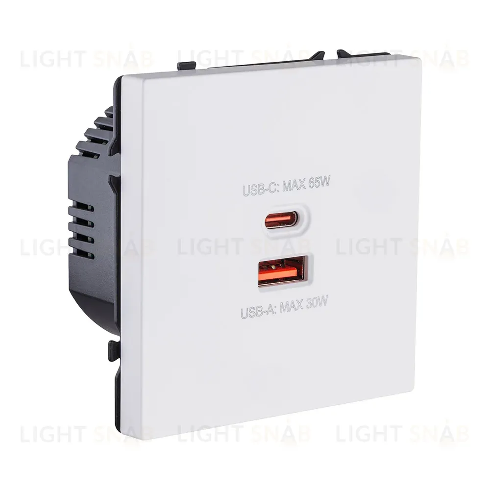 Розетка USB A+C 65W, белый матовый Kollinger Eclipse EC-024WH EC-024WH