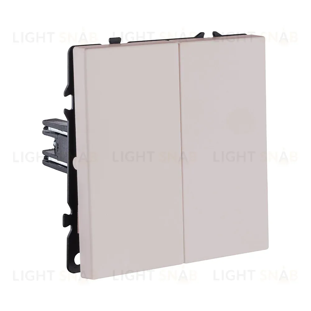 Выключатель кнопочный 2-клавишный 10А/250В, кашемир матовый Kollinger Eclipse EC-025CM EC-025CM