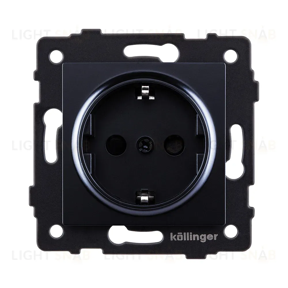 Розетка штепсельная SCHUKO 16A/250 В, черный Kollinger REA-002BK для Aspekt, Eleganz, Reflex REA-002BK
