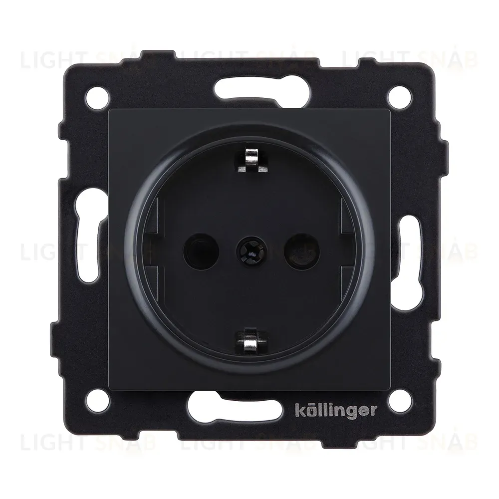 Розетка штепсельная SCHUKO 16A/250 В, черный матовый Kollinger REA-002BM для Aspekt, Eleganz, Reflex REA-002BM