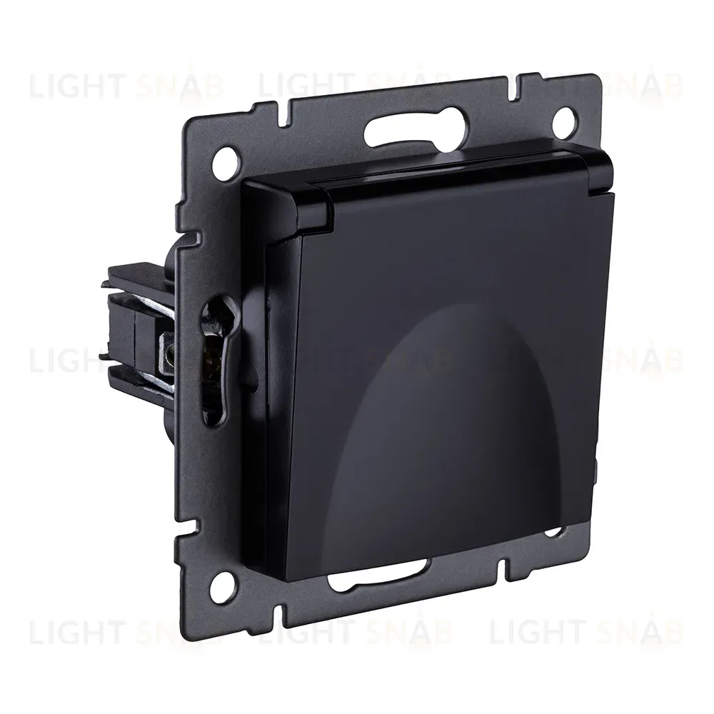 Розетка штепсельная SCHUKO 16A/250 В с крышкой, черный Kollinger REA-006BK для Aspekt, Eleganz, Reflex REA-006BK