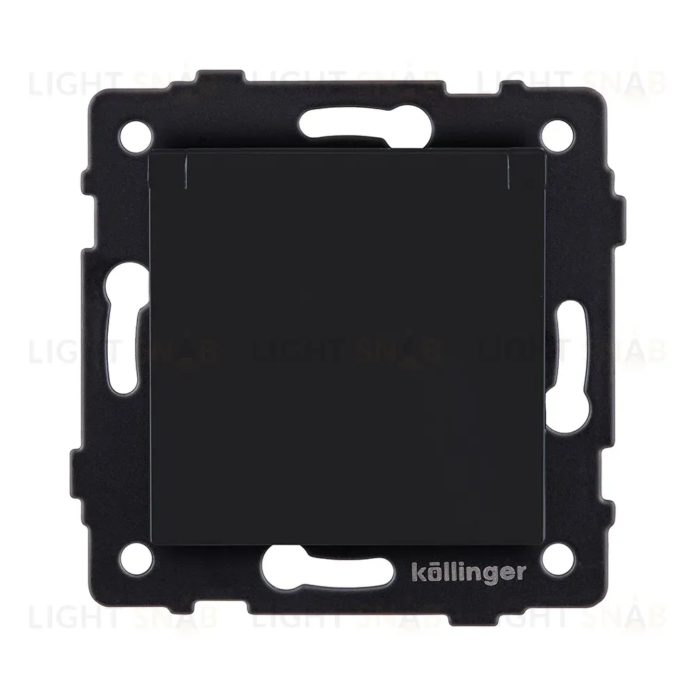 Розетка штепсельная SCHUKO 16A/250 В с крышкой, черный матовый Kollinger REA-006BM для Aspekt, Eleganz, Reflex REA-006BM