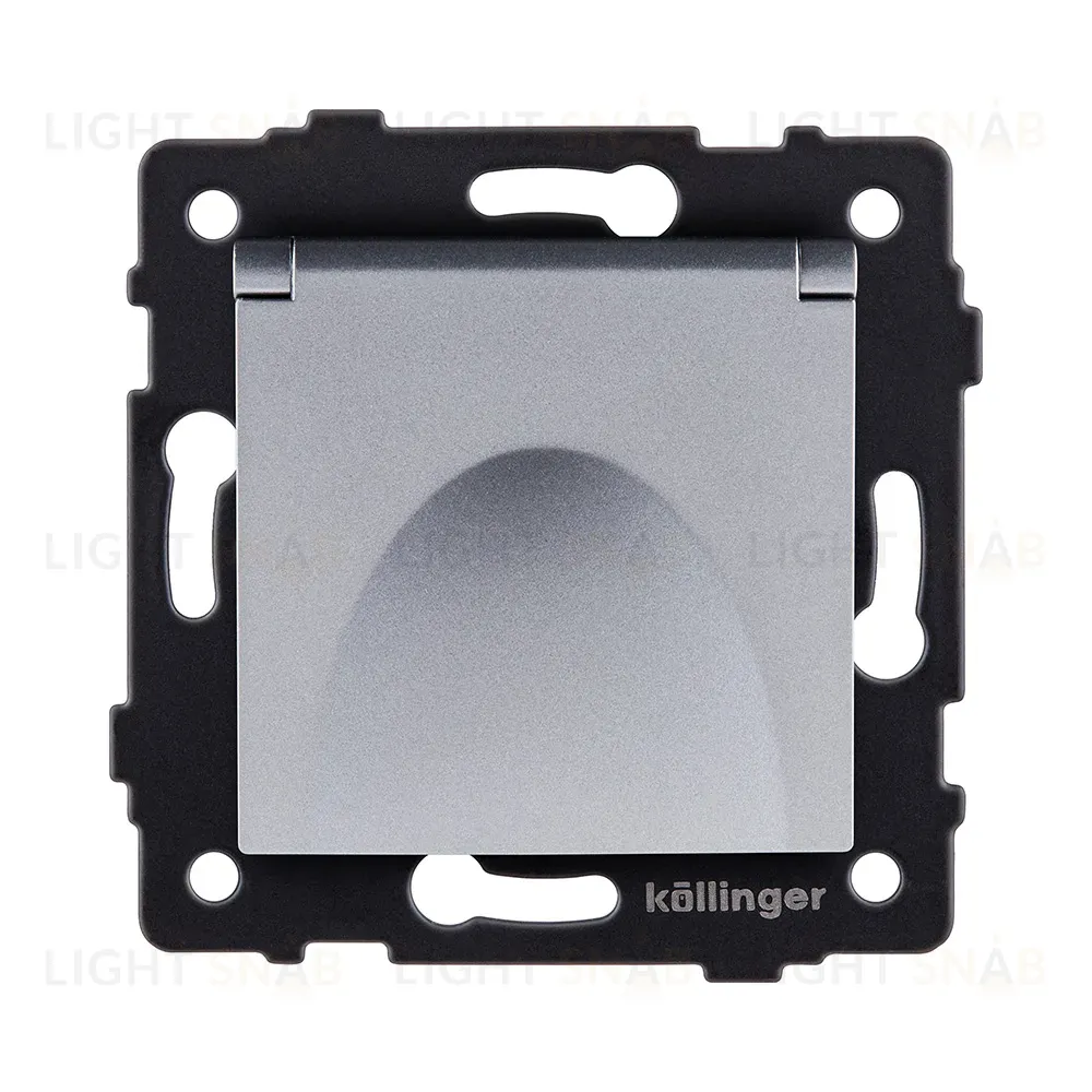 Розетка штепсельная SCHUKO 16A/250 В с крышкой, серый Kollinger REA-006GY для Aspekt, Eleganz, Reflex REA-006GY