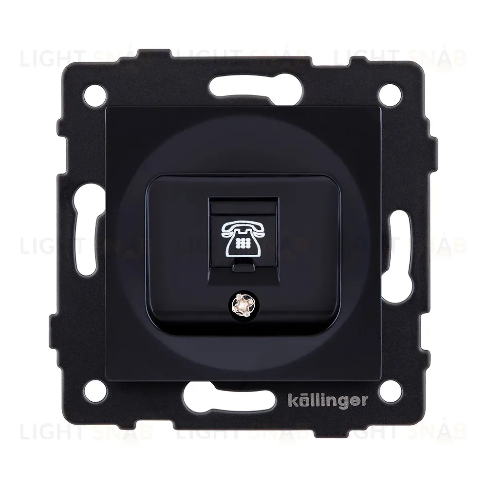 Розетка телефонная RJ11, черный Kollinger REA-009BK для Aspekt, Eleganz, Reflex REA-009BK
