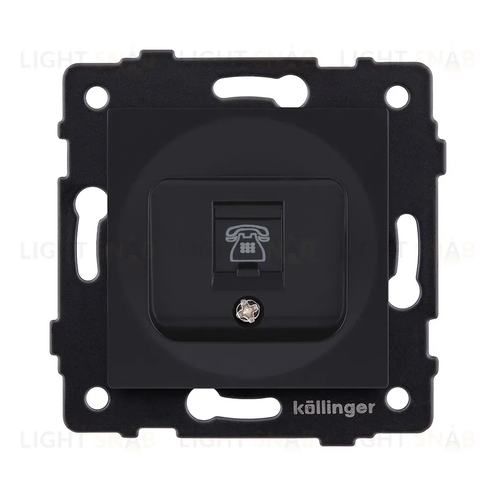 Розетка телефонная RJ11, черный матовый Kollinger REA-009BM для Aspekt, Eleganz, Reflex REA-009BM