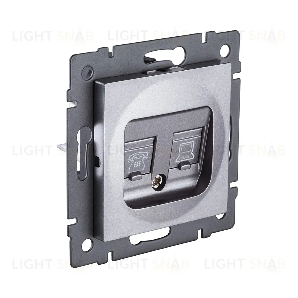 Розетка двойная RJ11 + RJ45 Cat.6, серый Kollinger REA-011GY для Aspekt, Eleganz, Reflex REA-011GY