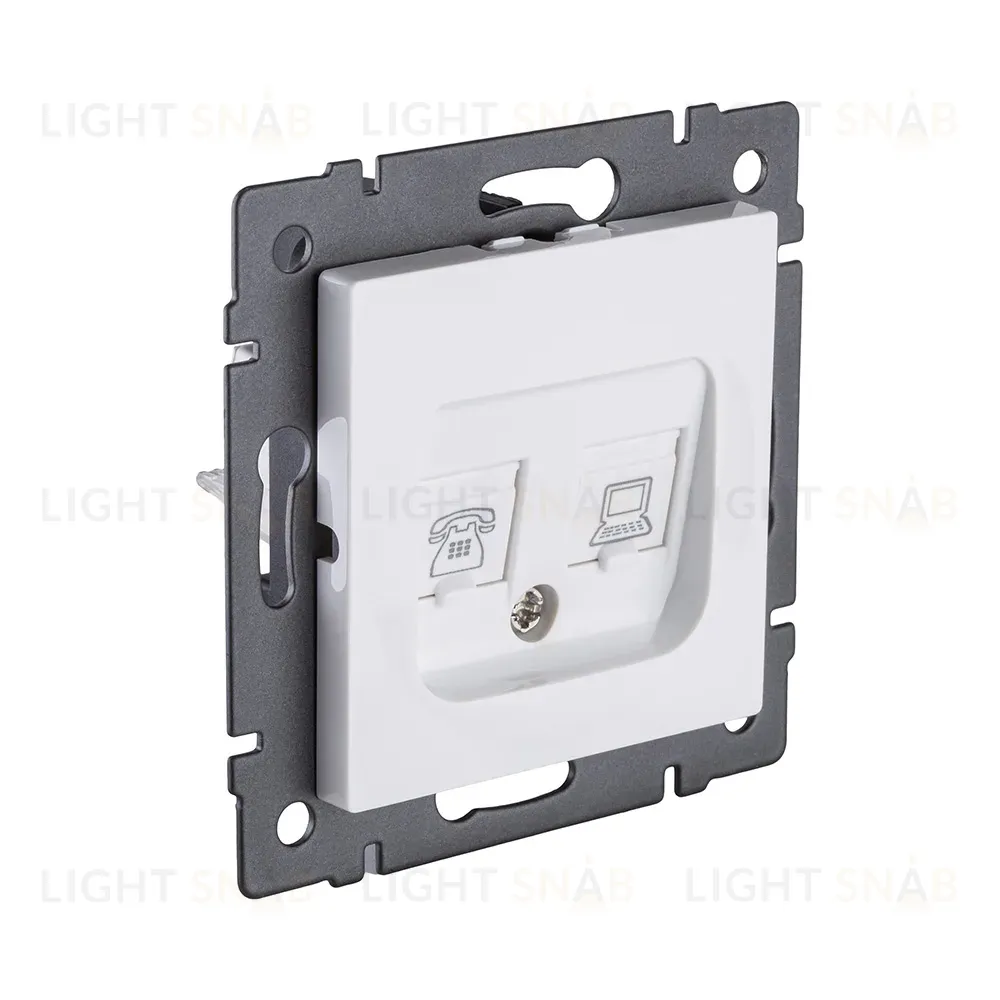 Розетка двойная RJ11 + RJ45 Cat.6, белый Kollinger REA-011WH для Aspekt, Eleganz, Reflex REA-011WH