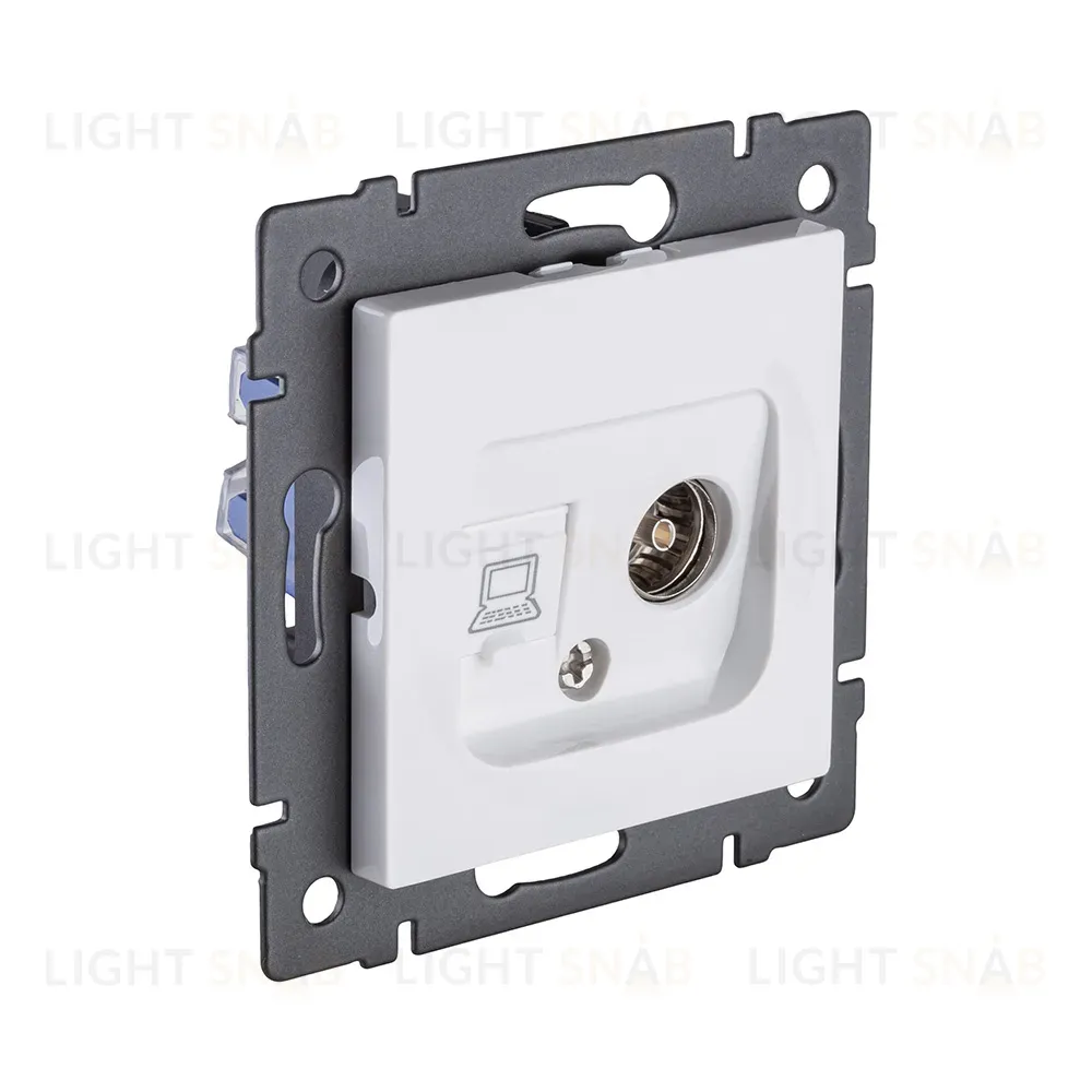 Розетка двойная TV (мама) + RJ45 Cat.6, белый Kollinger REA-012WH для Aspekt, Eleganz, Reflex REA-012WH